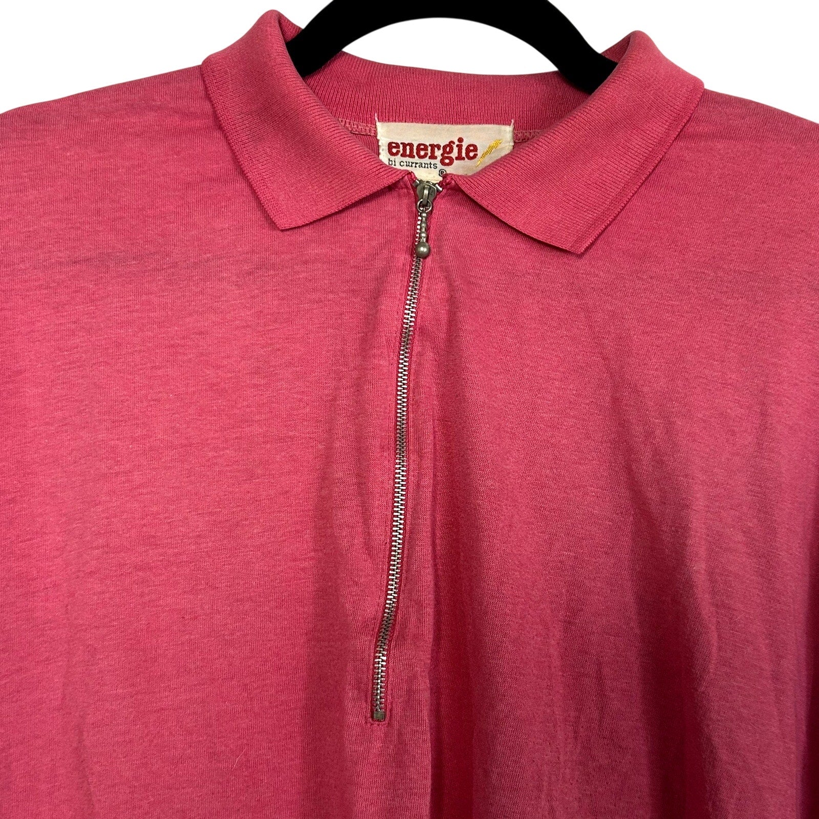 VTG Energie Pink Half Zip Polo Shirt L Retro Indie Sleaze 90s Streetwear Sport