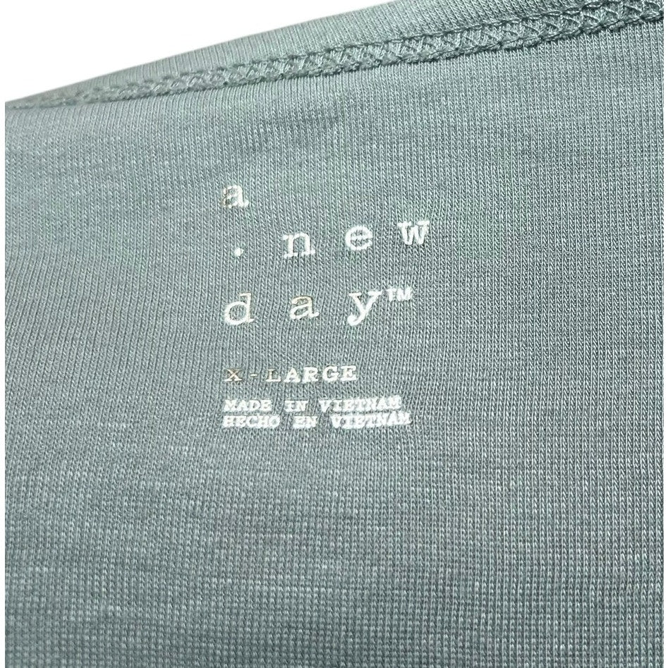 A New Day Gray Scoop Neck Tank Top Ribbed Knit Minimalist Basics XL Loungewear
