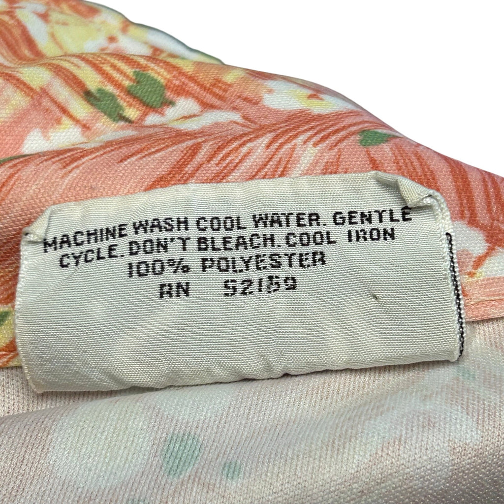 VTG 70s Sodi S Peach Floral Miami Florida Top Boho Retro Casual Indie Cottage
