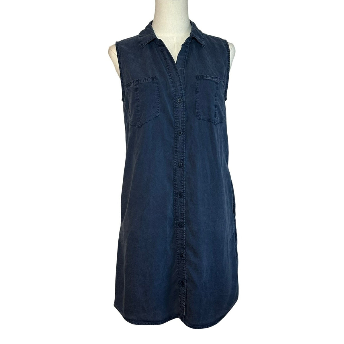 Velvet Heart Tencel Button-Front Utility Shirt Dress Small Casual Boho Preppy