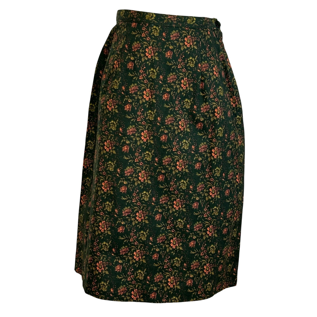 VTG 50s Green Heavy Cotton Skirt Suit Blazer Two Piece Set Twee Retro Preppy