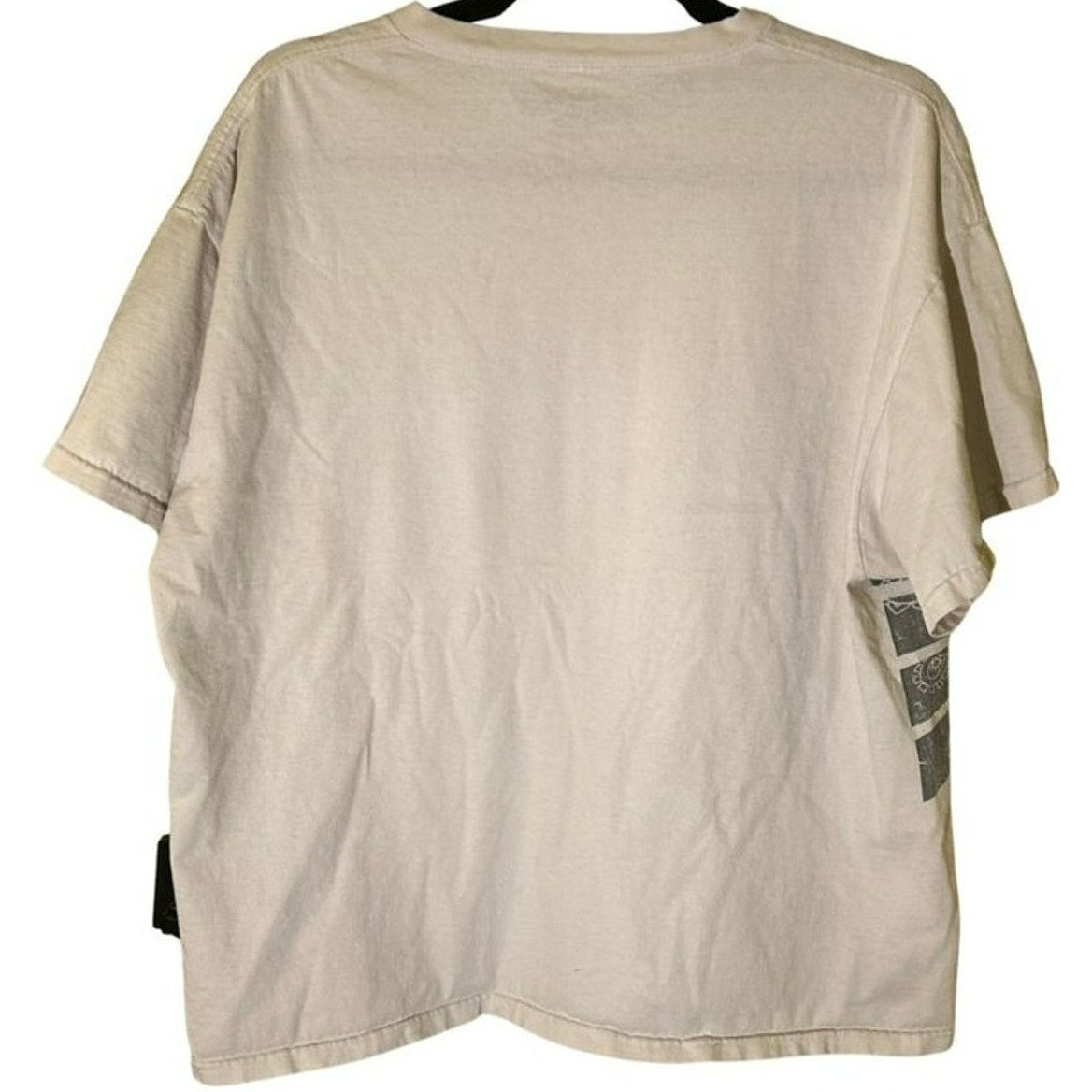 VTG Y2K Carbon Starburst Graphic Tee White Boxy Fit Streetwear XL Skater Grunge