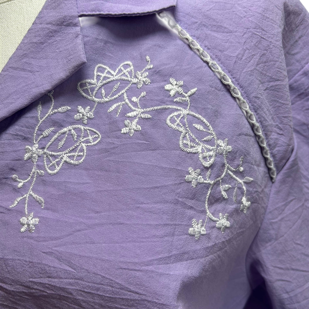 VTG 90s BonWorth Embroidered Floral Pullover Windbreaker Purple Small Gorpcore