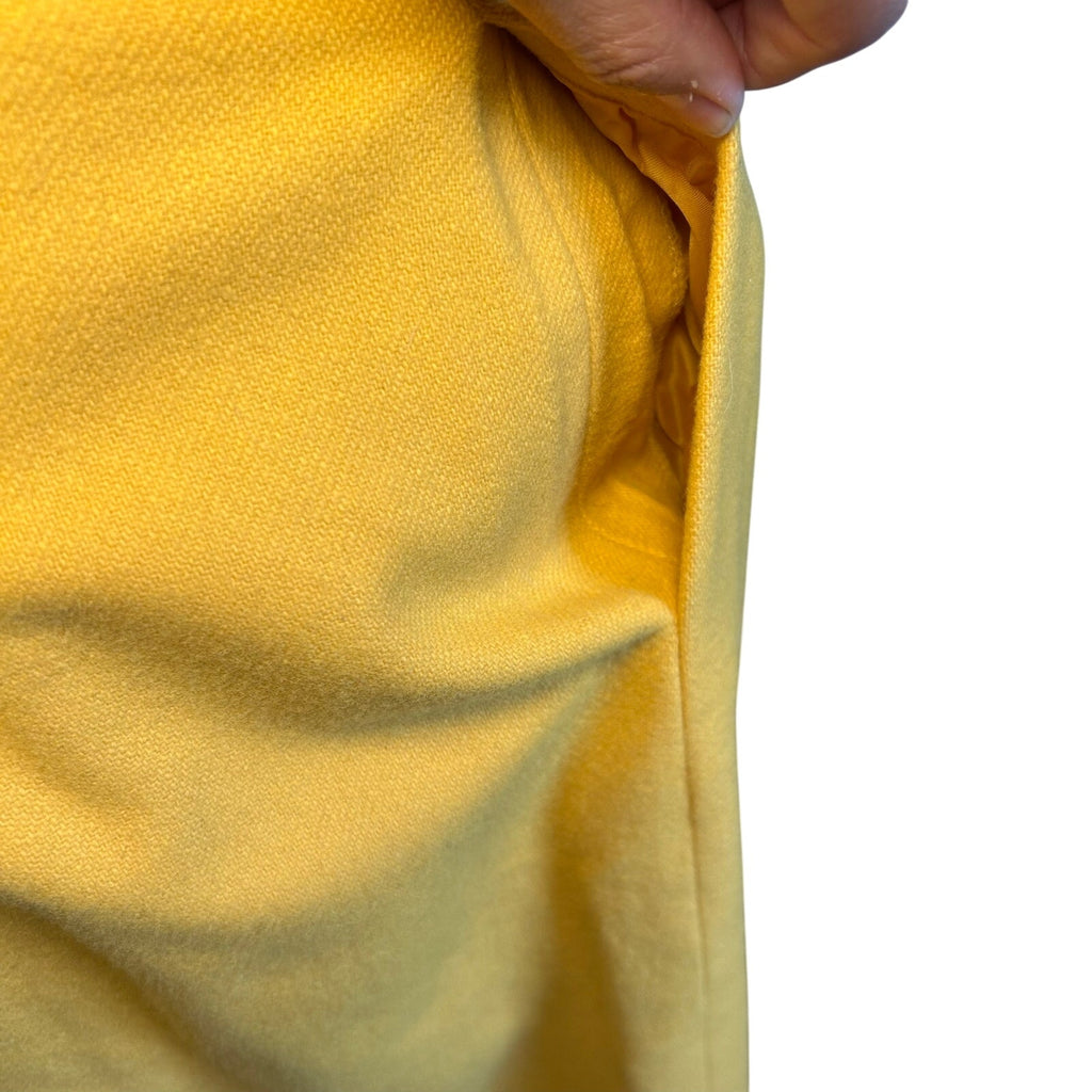 VTG 70s Peabody House Yellow Wool Pleated 4 Midi Skirt Pockets Boho Retro Twee