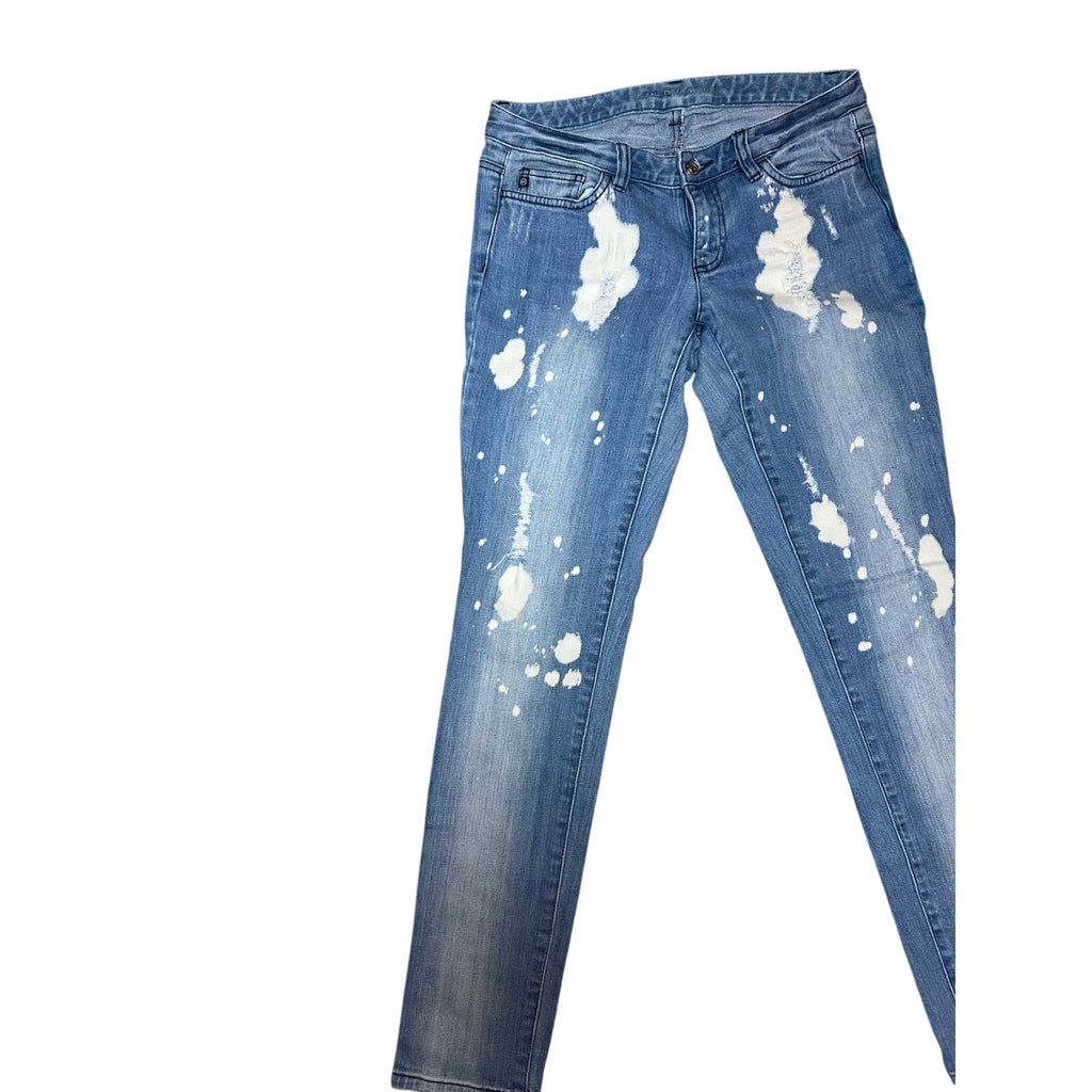 Michael Michael Kors Bleach Splatter Distressed Skinny Jeans