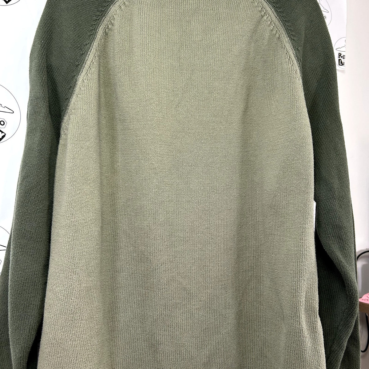 Eddie Bauer 2XL Green Dolman Sleeve Cotton Gauge Sweater Casual Basic Monochrome