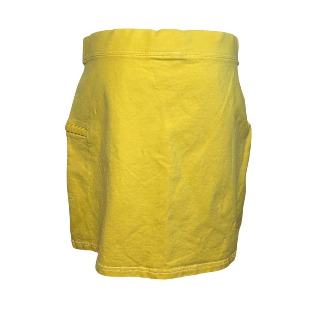 VTG Y2K Ann Taylor LOFT Knit Yellow M Mini Skirt Preppy Retro Casual Tennis