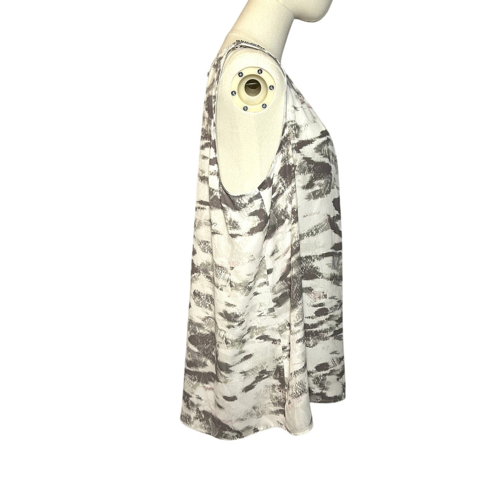 Juicy Couture Y2K Rhinestone Keyhole Abstract Blouse XL Glam Coquette Indie