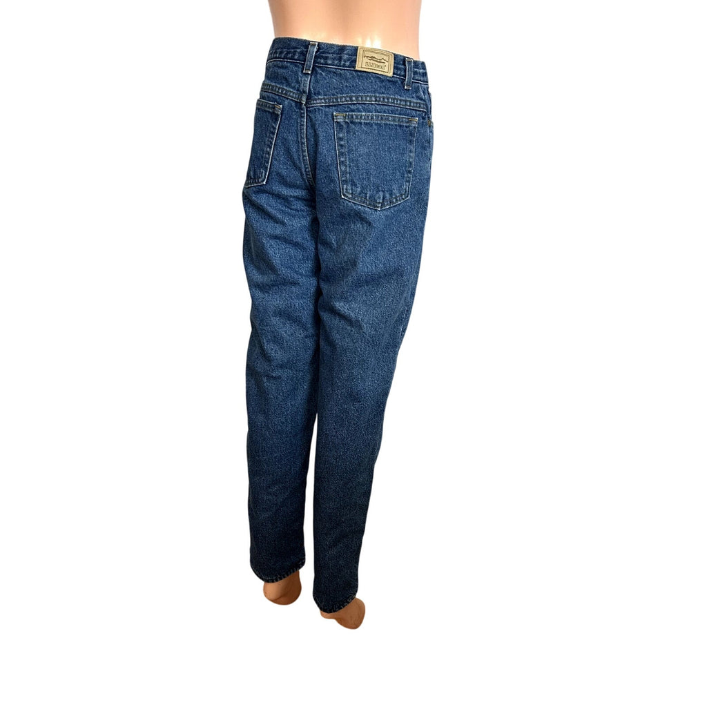 VTG 90s LL Bean 27 Blue Fleece Lined Denim Jeans Double L High Rise Warm USA