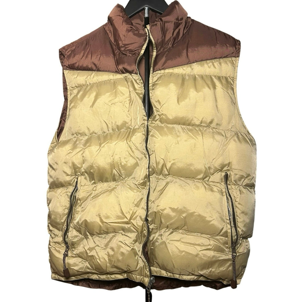 VTG Arizona Jean Co Reversible Puffer Vest Y2K Bronze Tan Gorpcore Large