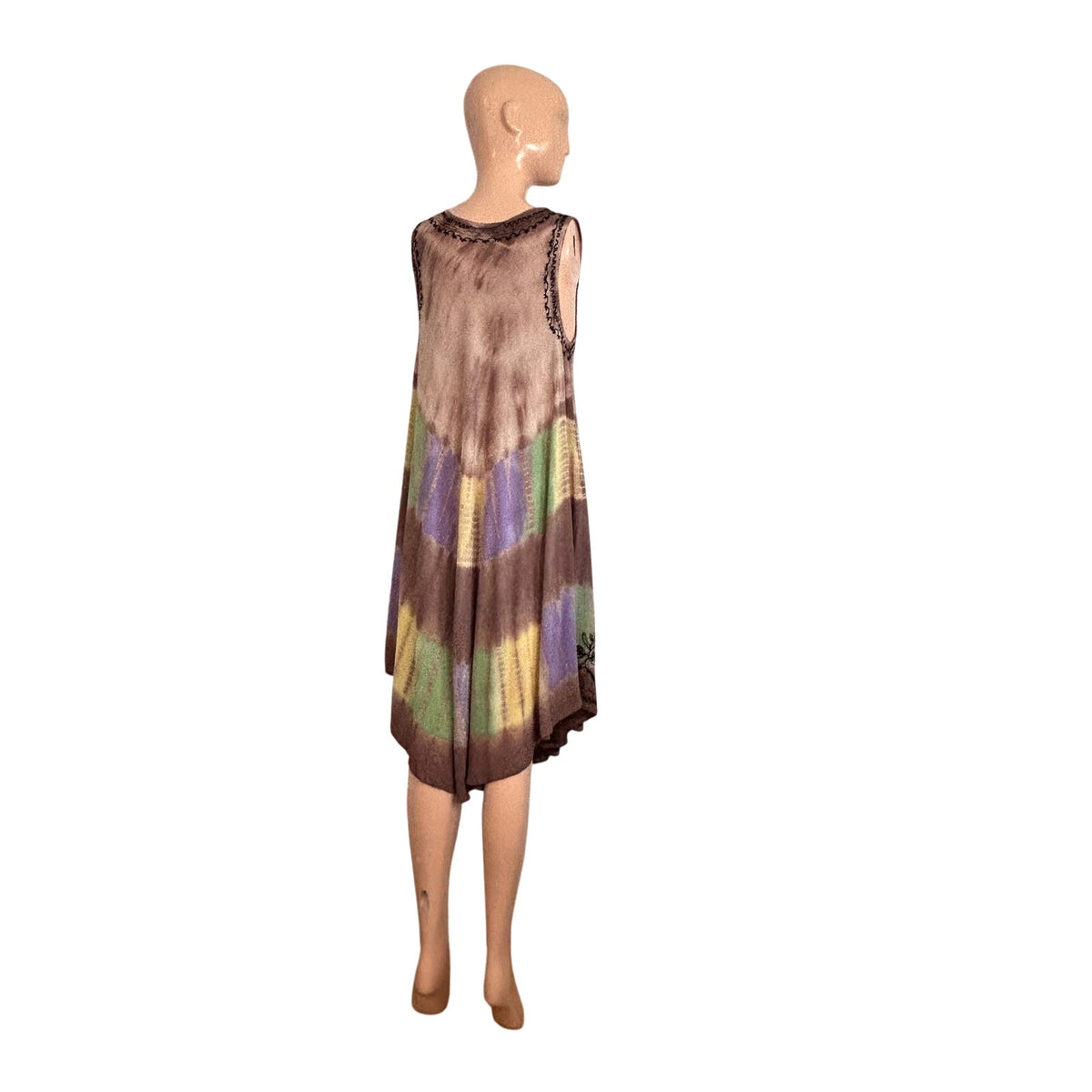 India Boutique Rayon Embroidery Cottagecore L Dress Boho Chic Summer Festival