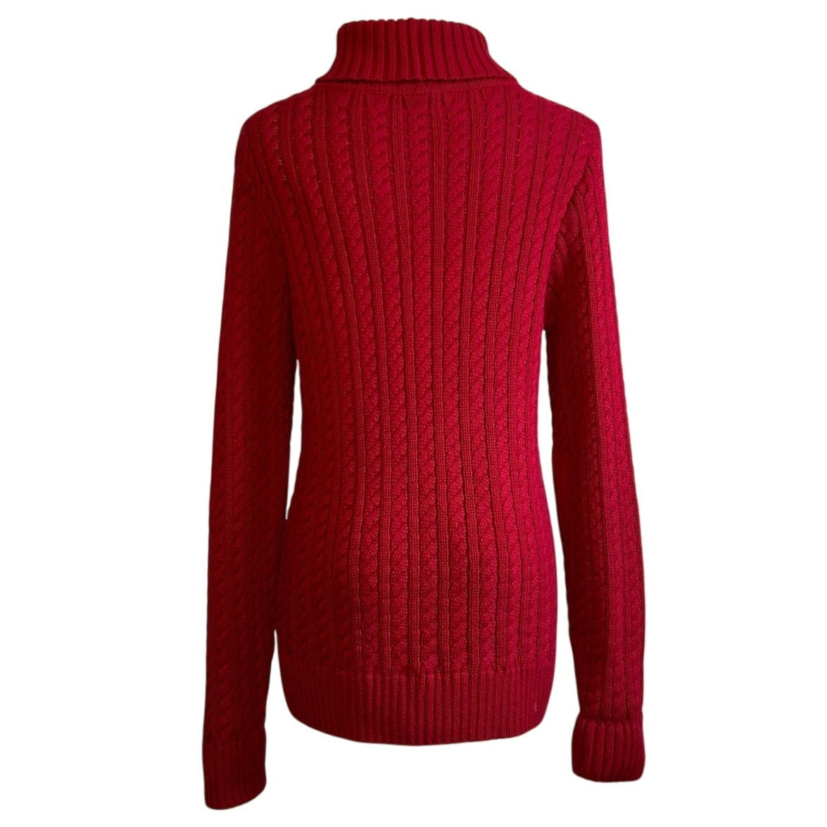 VTG 90s Jeanne Pierre Turtleneck M Sweater Cotton Knit Minimalist Retro Preppy