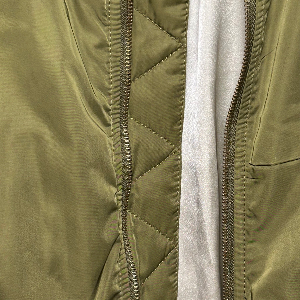 Old Navy Green Satin XS Bomber Jacket Retro Casual Streetwear Flight Coat Zip Up