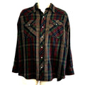 Berne L Multicolor Plaid Flannel Pearl Snap Work Shirt Utility Pen Pocket Gorp