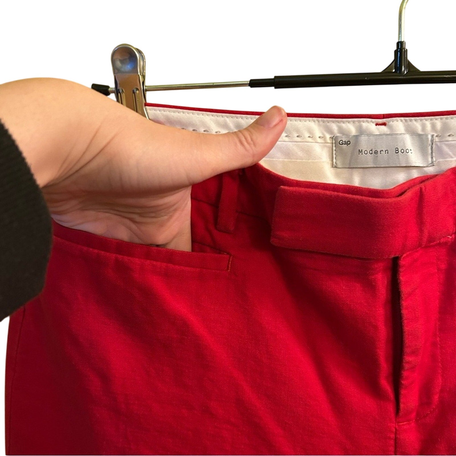 Gap Modern Straight Pants Size 8 Bright Red Stretch Lux Career Bold Pop of Color