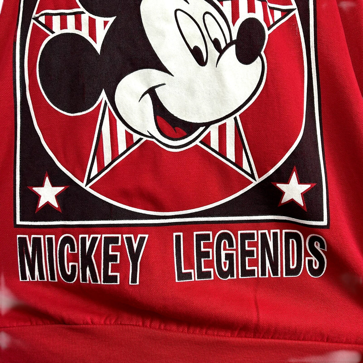 VTG 90s Disney XL Red Mickey Legends Graphic Sweatshirt Streetwear Kidcore Happy