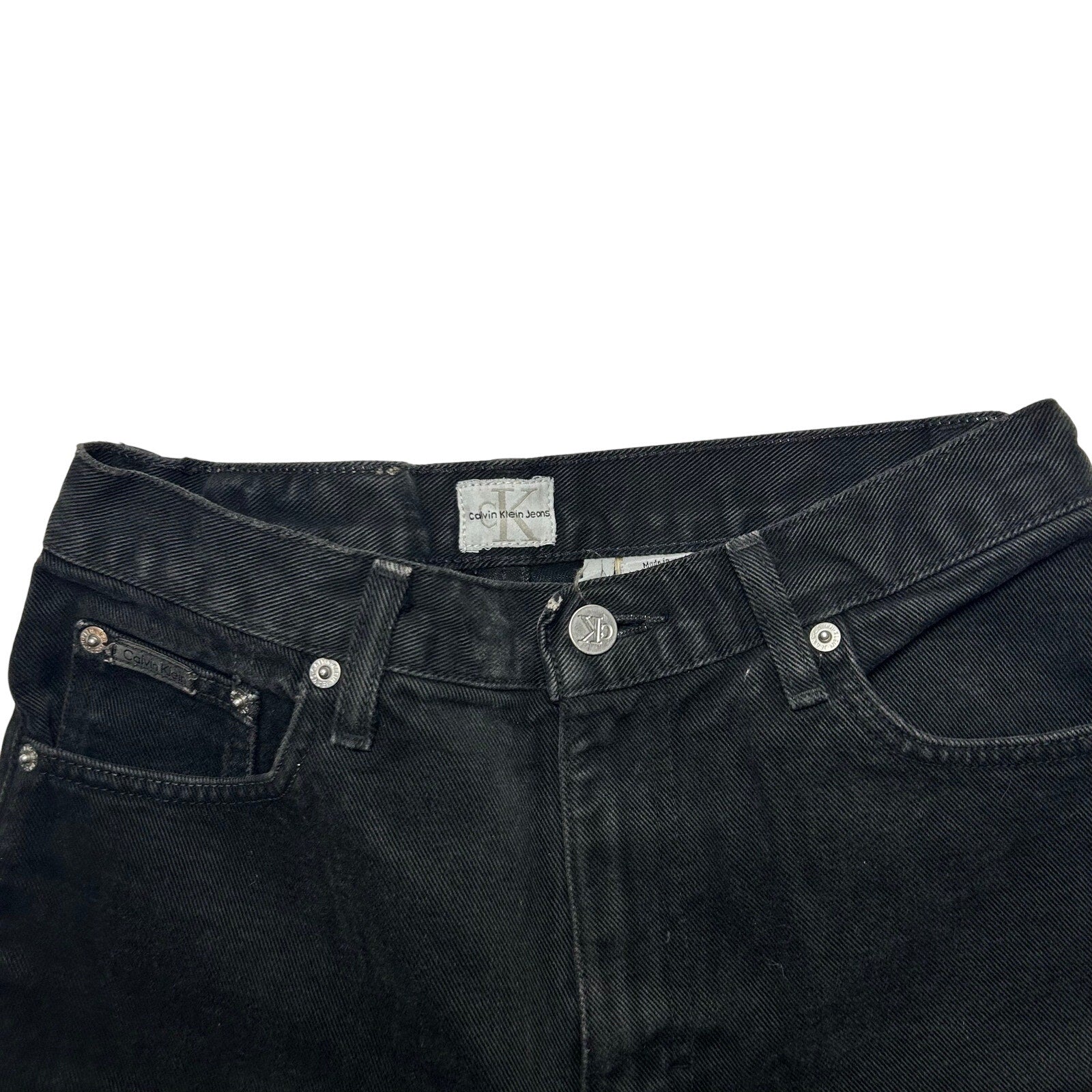 VTG 90s Calvin Klein 8 Black 100% Cotton High Rise Straight Leg Jeans Grunge