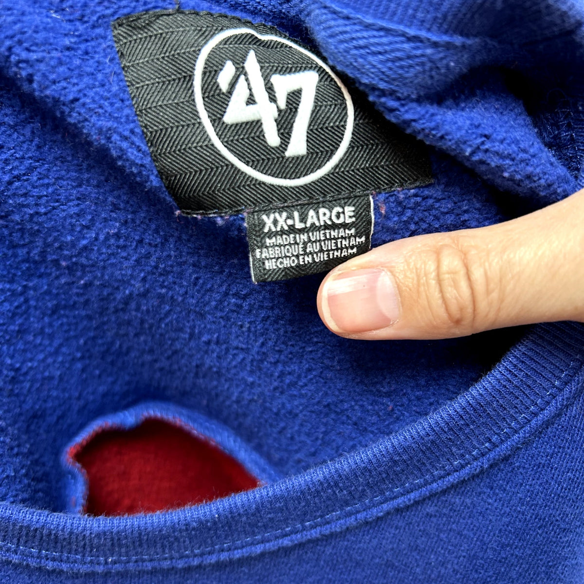 47 Brand XL Philadelphia 76ers Colorblock Fleece Crewneck NBA Sweatshirt Sports