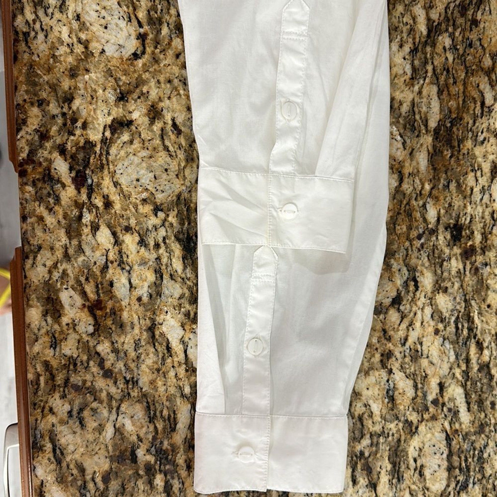 J Jill Pleated Front Stretch Cotton Button Down Shirt White Large Coastal Grandma