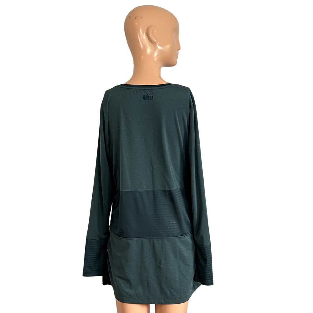 REI S Green Top Ventilated Mesh Panels Gorpcore Activewear Trail Casual Outdoor
