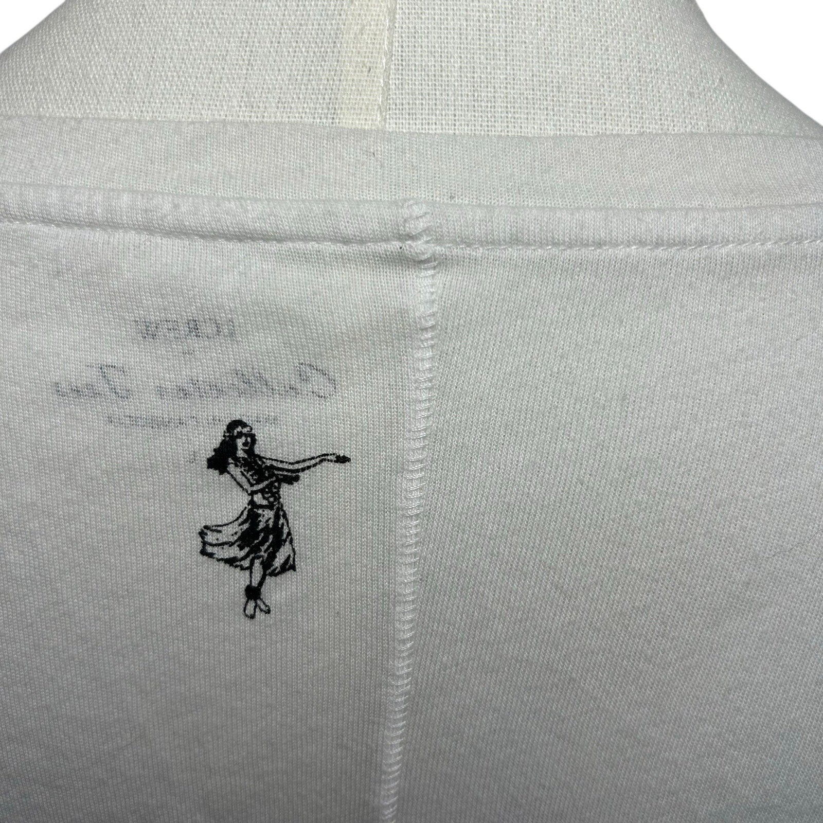 J.CREW Collection Tees Hula Girl Tank Top White Large Casual Hawaii Summer Boho