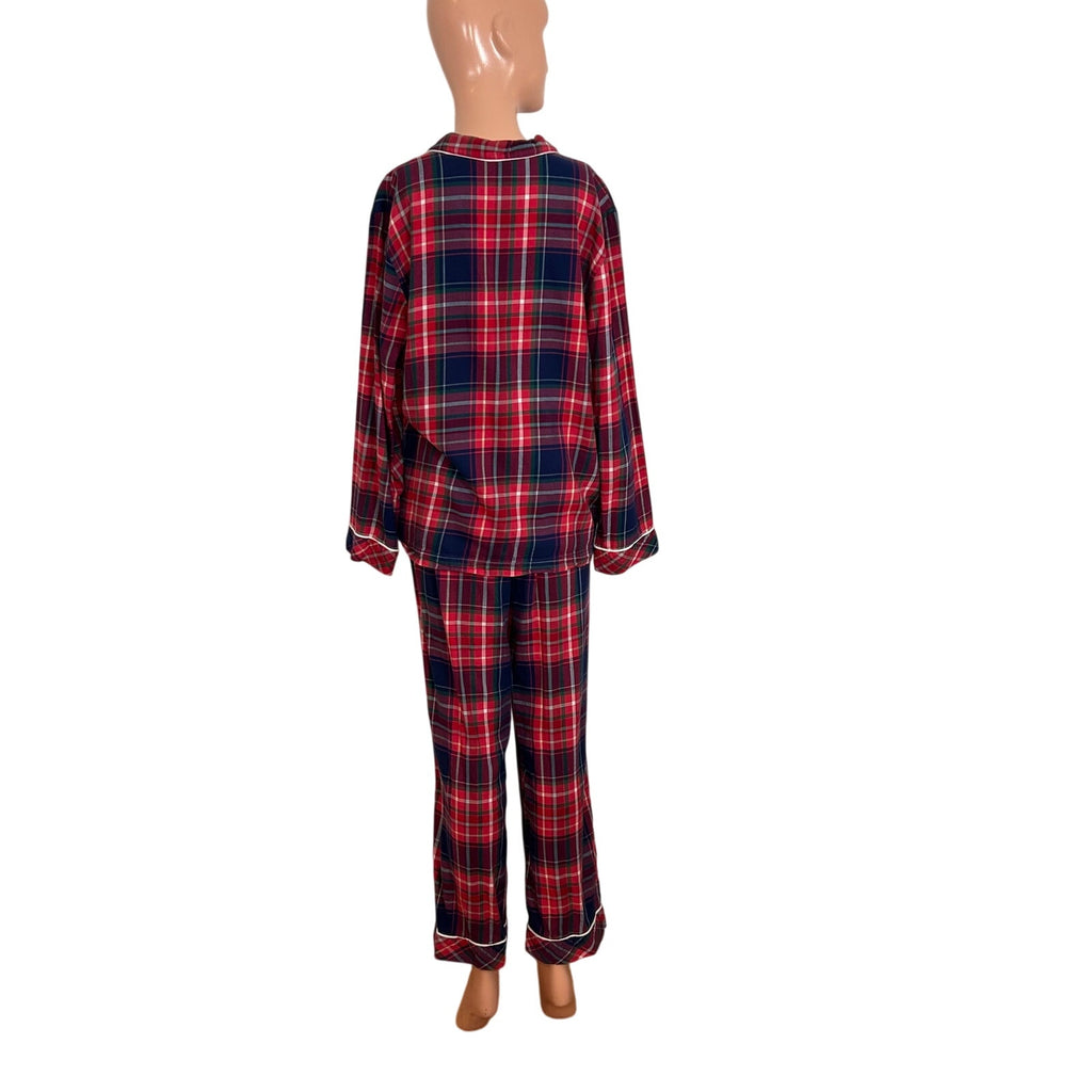 Victoria's Secret Plaid Flannel Pajama Set Red Tartan M Lounge Y2K Holiday