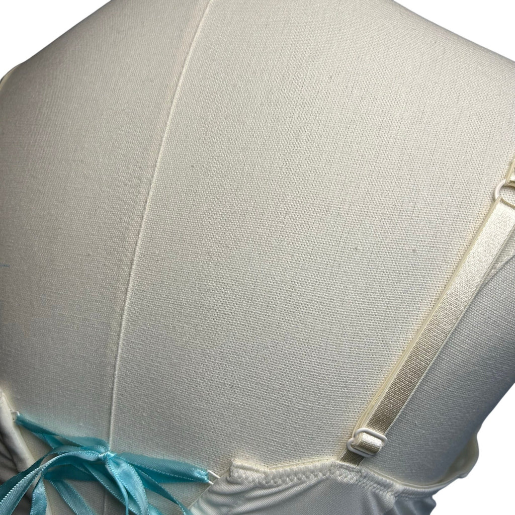 Victoria's Secret White Blue Lace Bridal Corset Bustier 34C Set Bridal Coquette