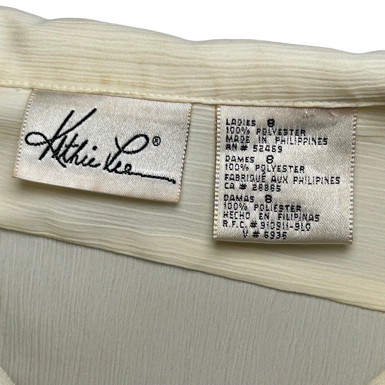 VTG 80s Kathie Lee White Button Up L Blouse Secretary Retro Preppy Minimalist