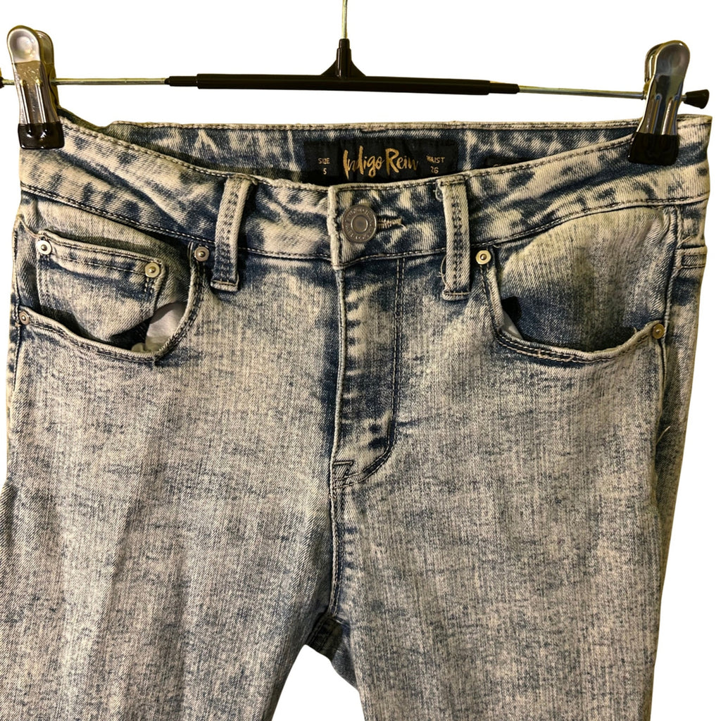 Indigo Rein Curvy Acid Wash Skinny Jeans Blue Size 5 Junior Contemporary Edgy