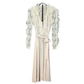 VTG 70s Phase II California Lace Ruffle Maxi Dress Cream Size 6 Victorian Pearl