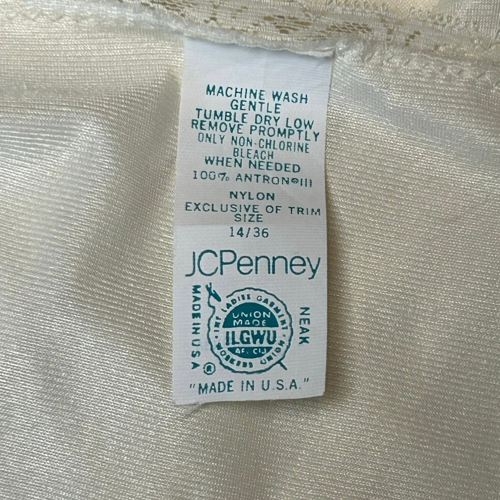 VTG 70s JCPenney Cream Slip S Minimalist Lingerie Coquette Cottage Romantic Twee