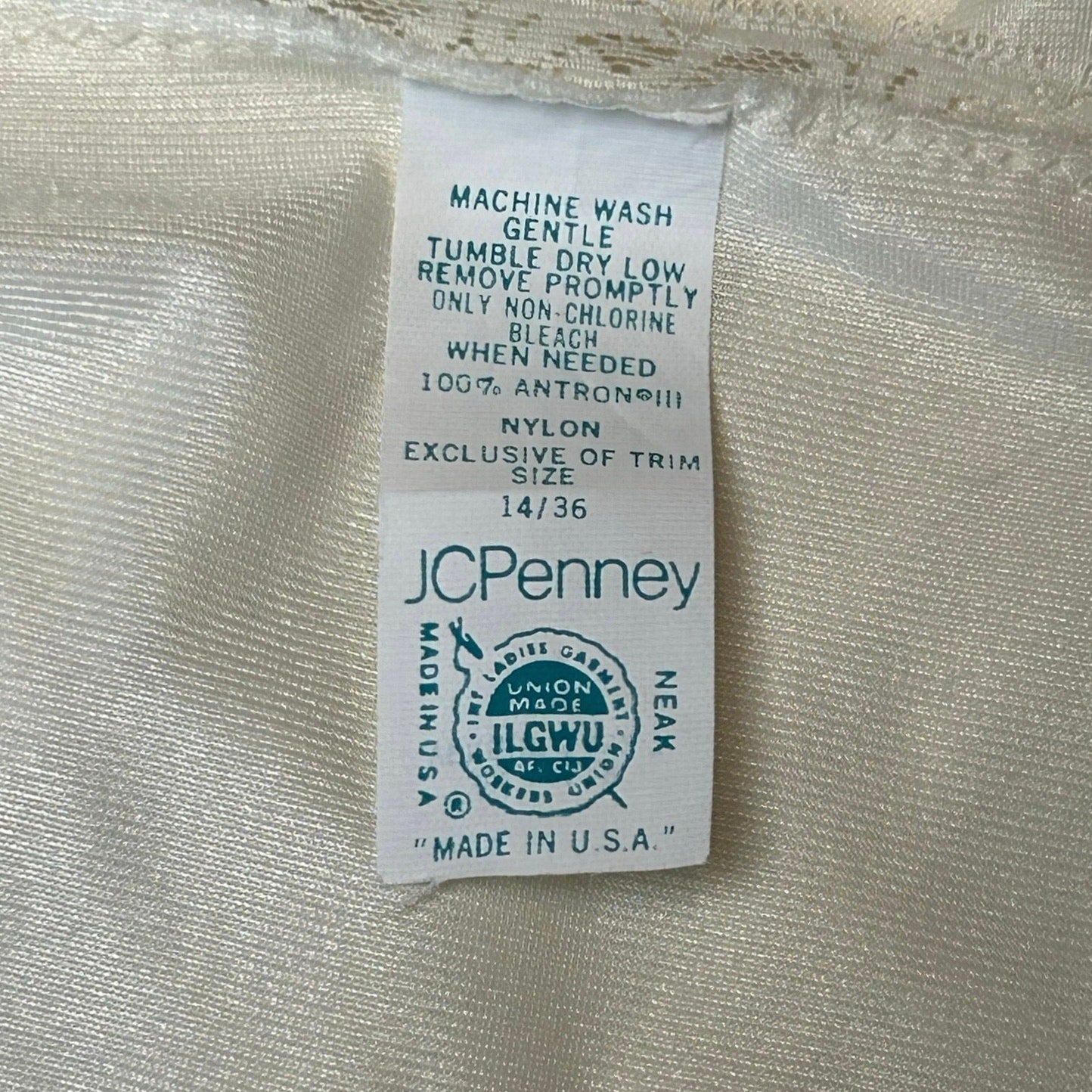 VTG 70s JCPenney Cream Slip S Minimalist Lingerie Coquette Cottage Romantic Twee