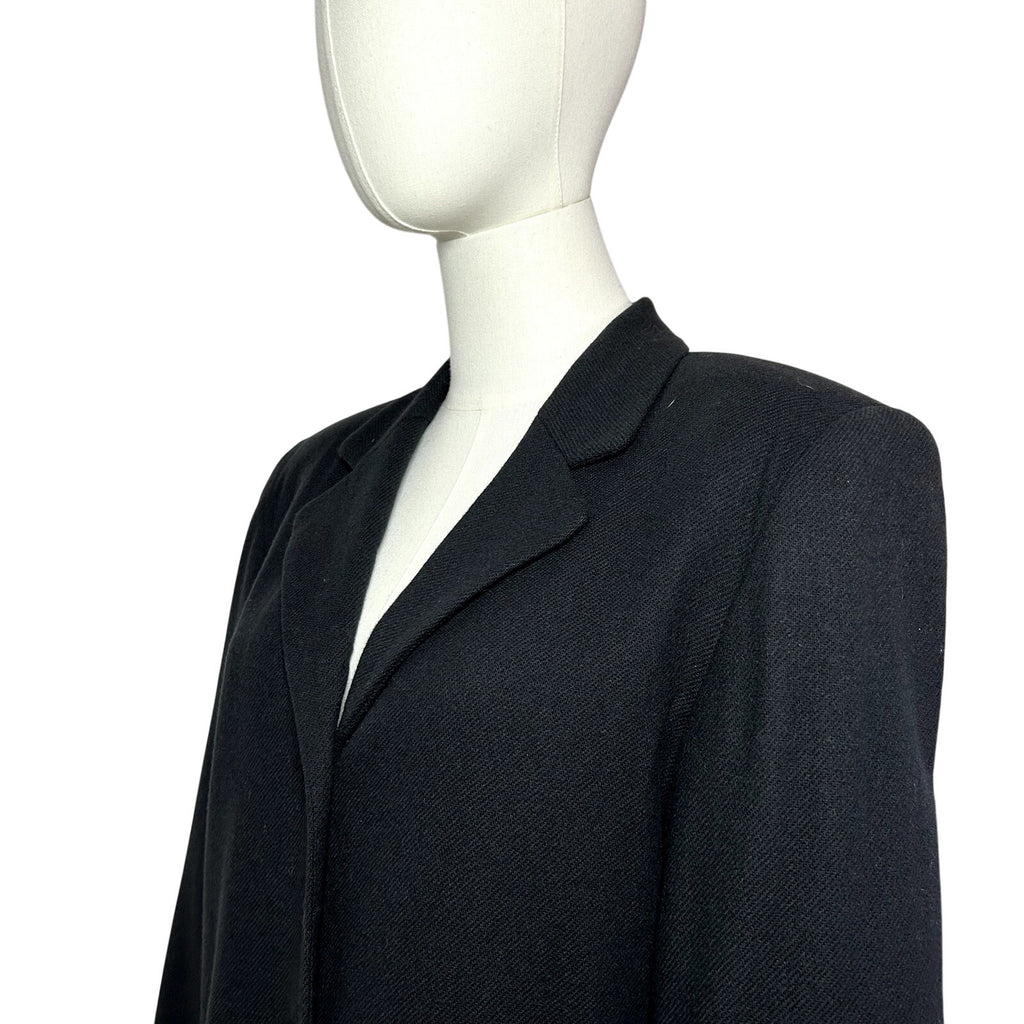 VTG 80s Worthington Black Wool Blazer M Preppy Dark Academia Retro Grunge Boss