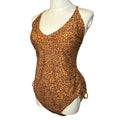 Leopard Print Strappy Back One Piece Swimsuit Coquette Y2K Whimsigoth Grunge M-L