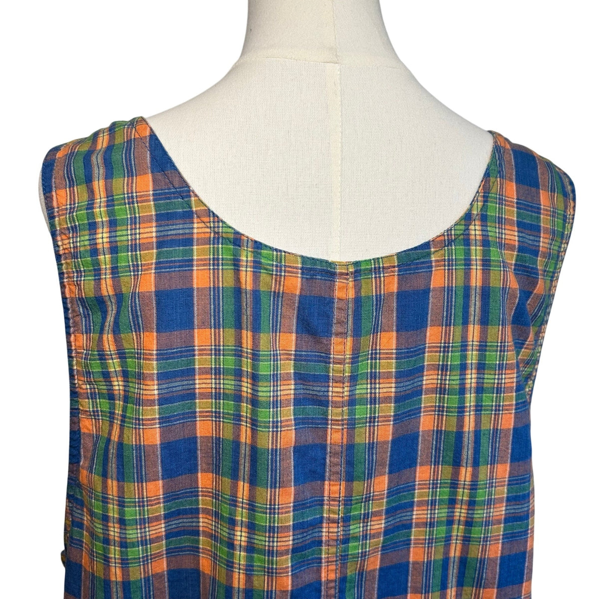 VTG 90s Hunters Run 8 Plaid Sleeveless Jumper Mini Dress Grunge Preppy Indie