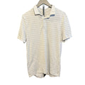 Athleisure Striped Short Sleeve Polo Shirt Grey White Size Small 19x29
