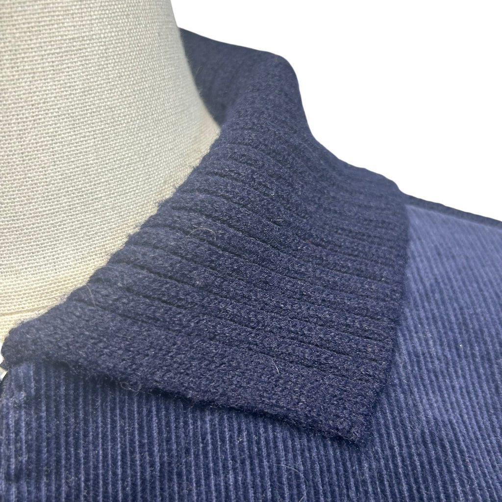 VTG 80s St Michael Navy Ribbed Knit Zip-Up XS Cardigan UK Heritage Retro Casual