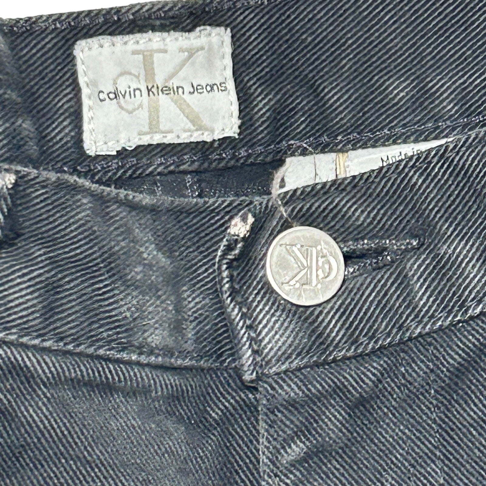 VTG 90s Calvin Klein 8 Black 100% Cotton High Rise Straight Leg Jeans Grunge