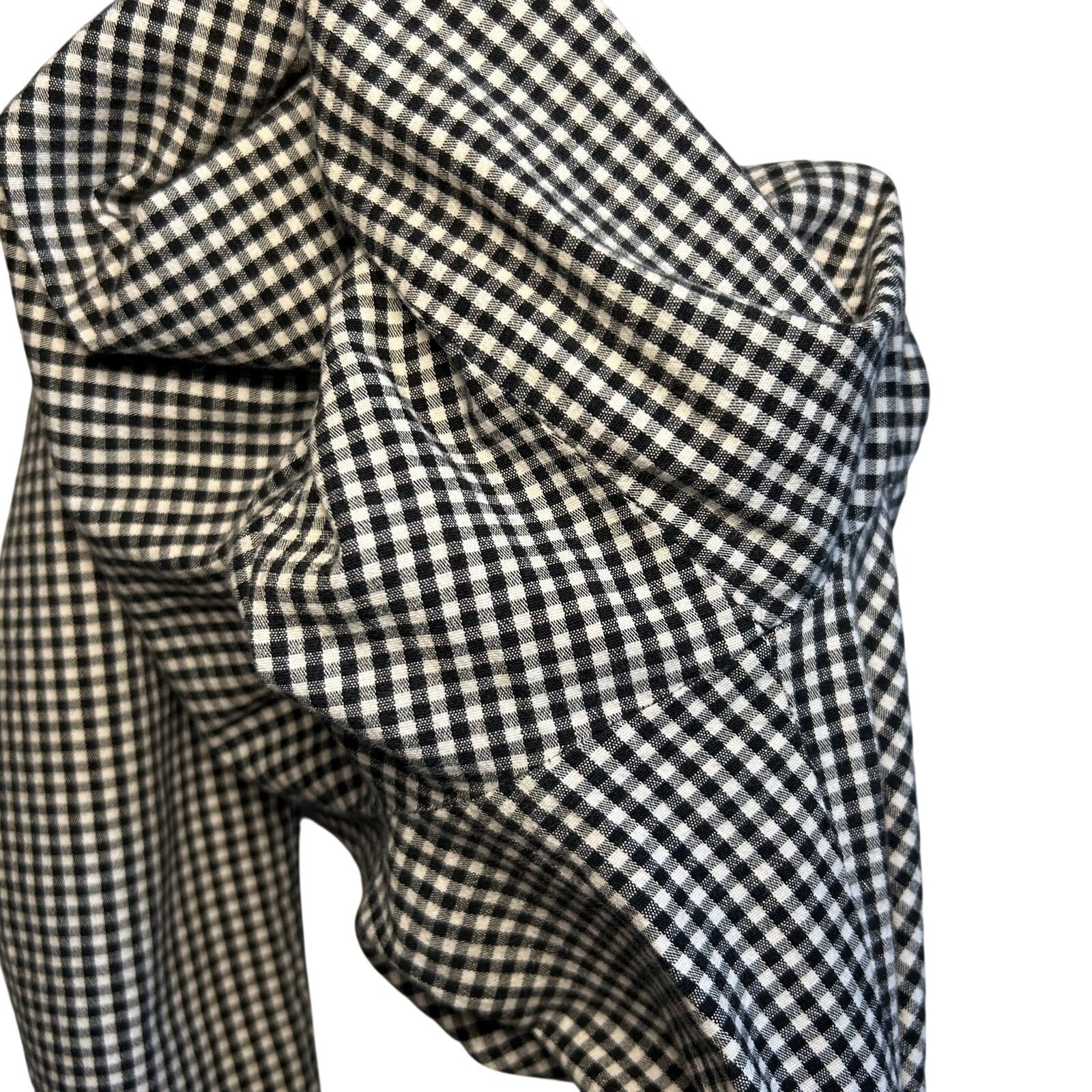 VTG 90s David Brooks Gingham Pants 8 29 Black White Retro Plaid Cigarette Slacks