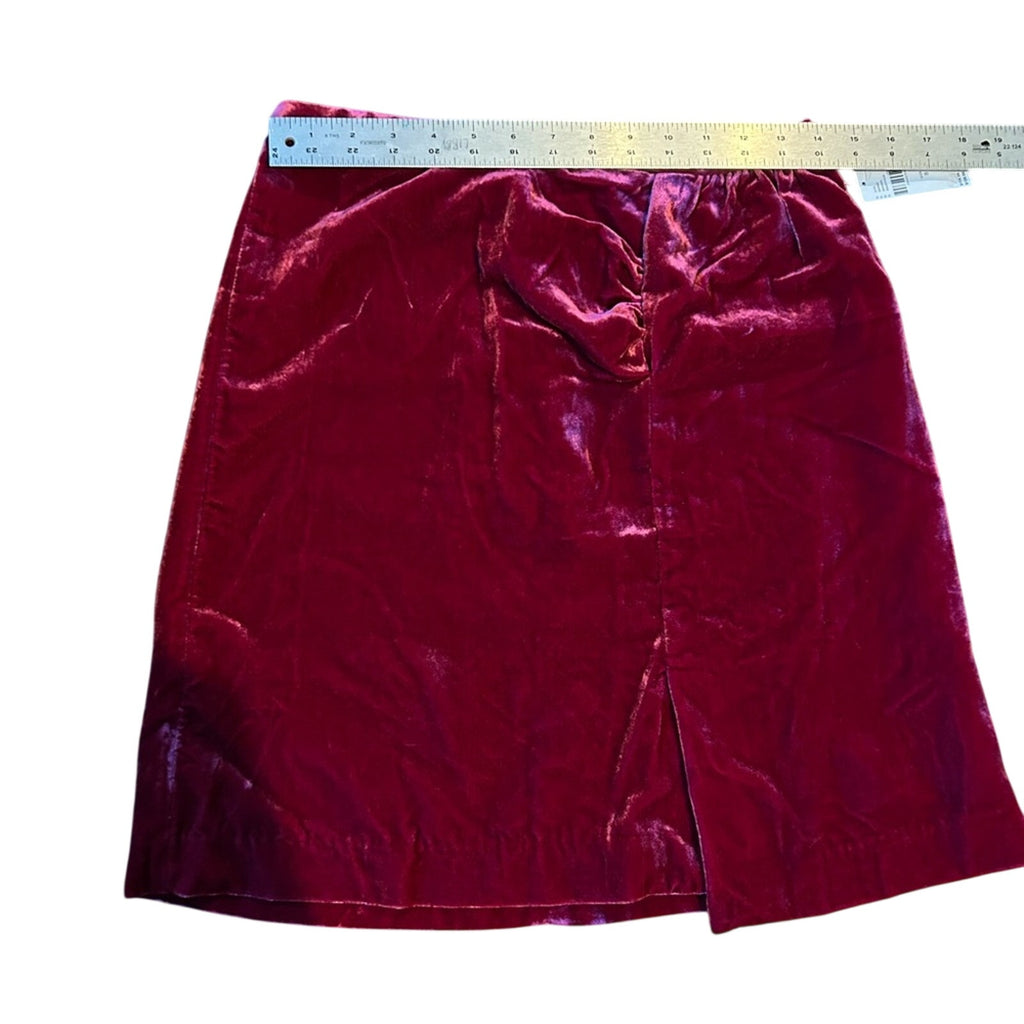 NWT Anthropologie Red Velvet Mini Skirt, Festive Holiday Jewel-Tone, Size 8