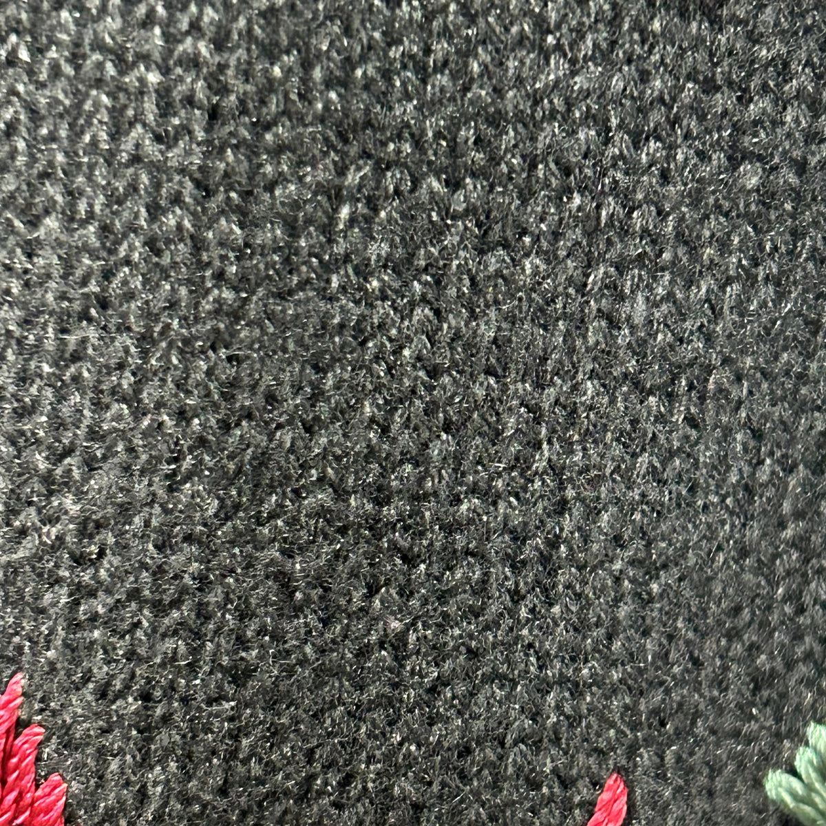 VTG 90s B.P. Design M Black Poinsettia Beaded Christmas Cardigan Faux Fur Collar