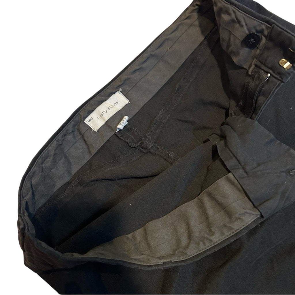 Gap Really Skinny Pant Black Cotton Bi-Stretch Trousers Size 8R 2011 Indie Sleaze
