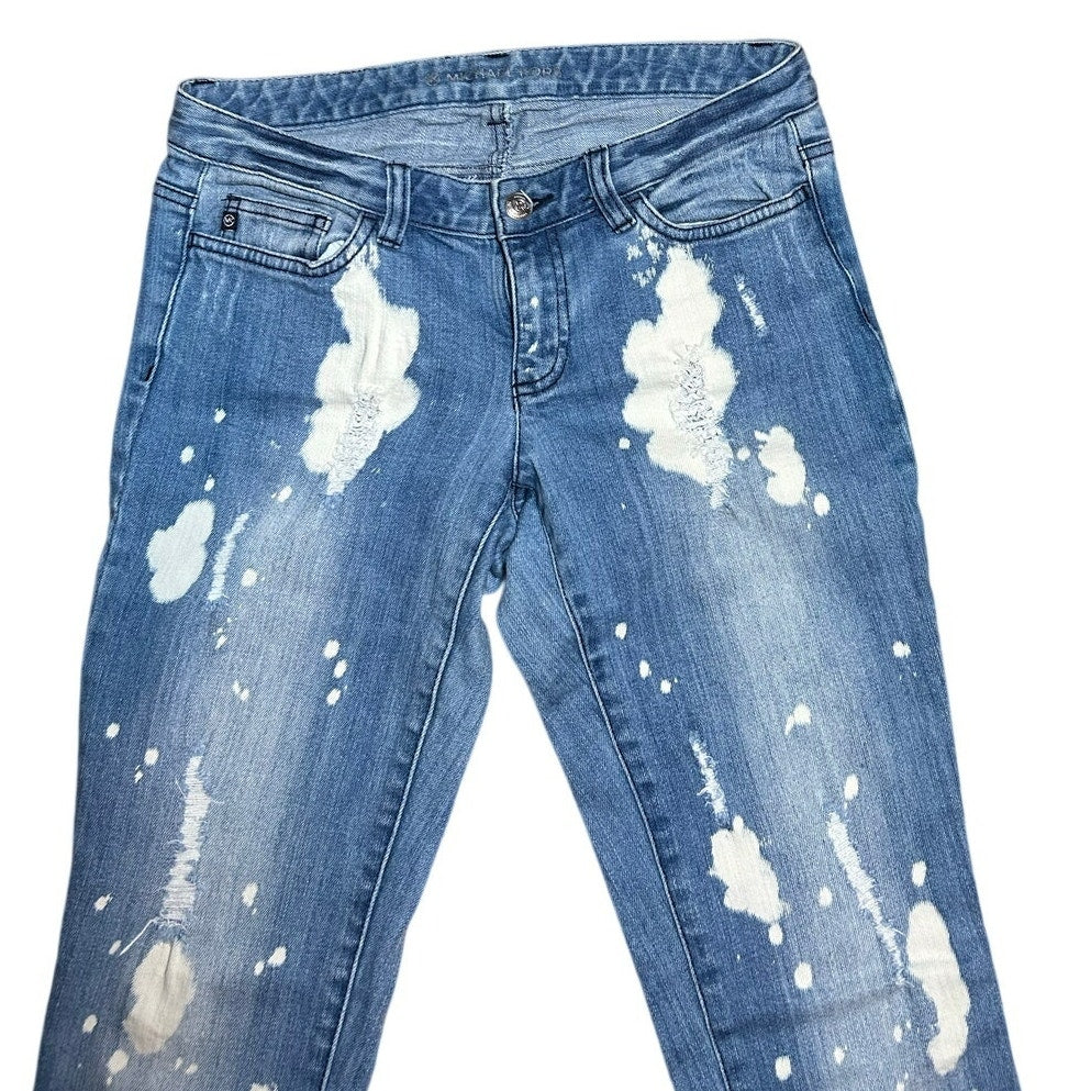 Michael Michael Kors Bleach Splatter Distressed Skinny Jeans