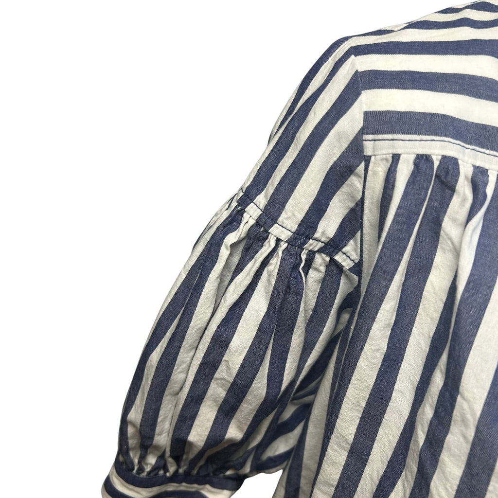 Anthropologie Blue White Striped Dolman Sleeve Top XS Cotton Casual Chic Boho