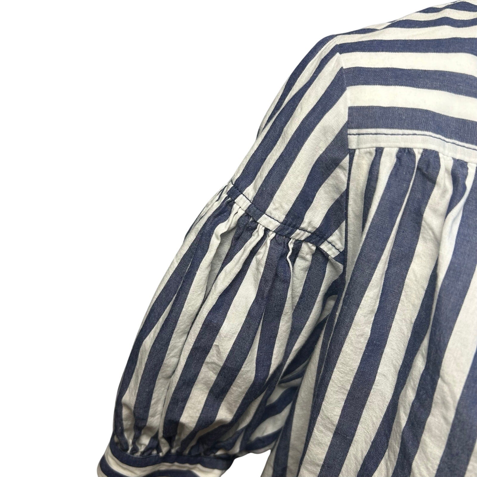 Anthropologie Blue White Striped Dolman Sleeve Top XS Cotton Casual Chic Boho
