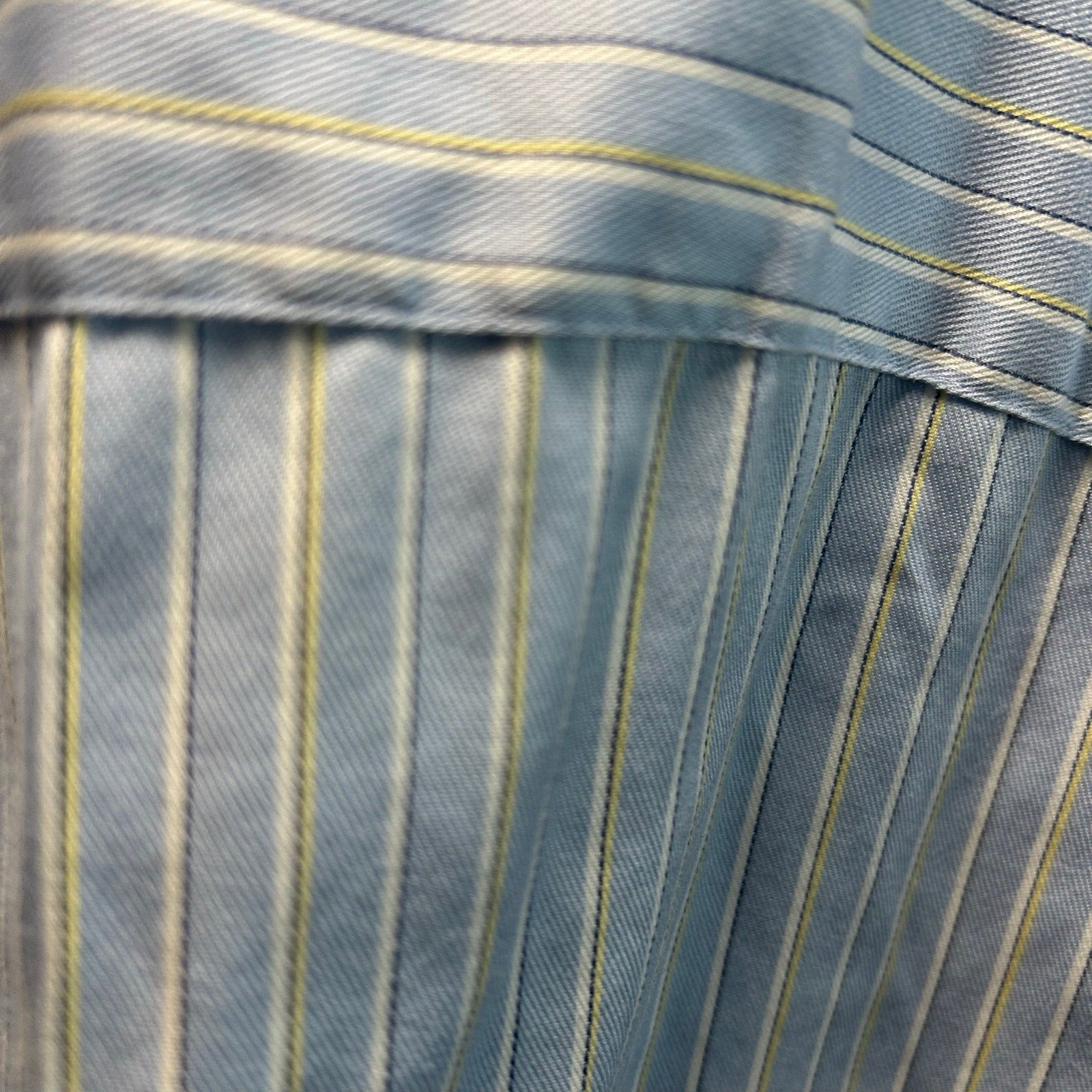 George Light Blue White Pinstripe Long Sleeve Button Down Shirt Large 42/44 Flaw