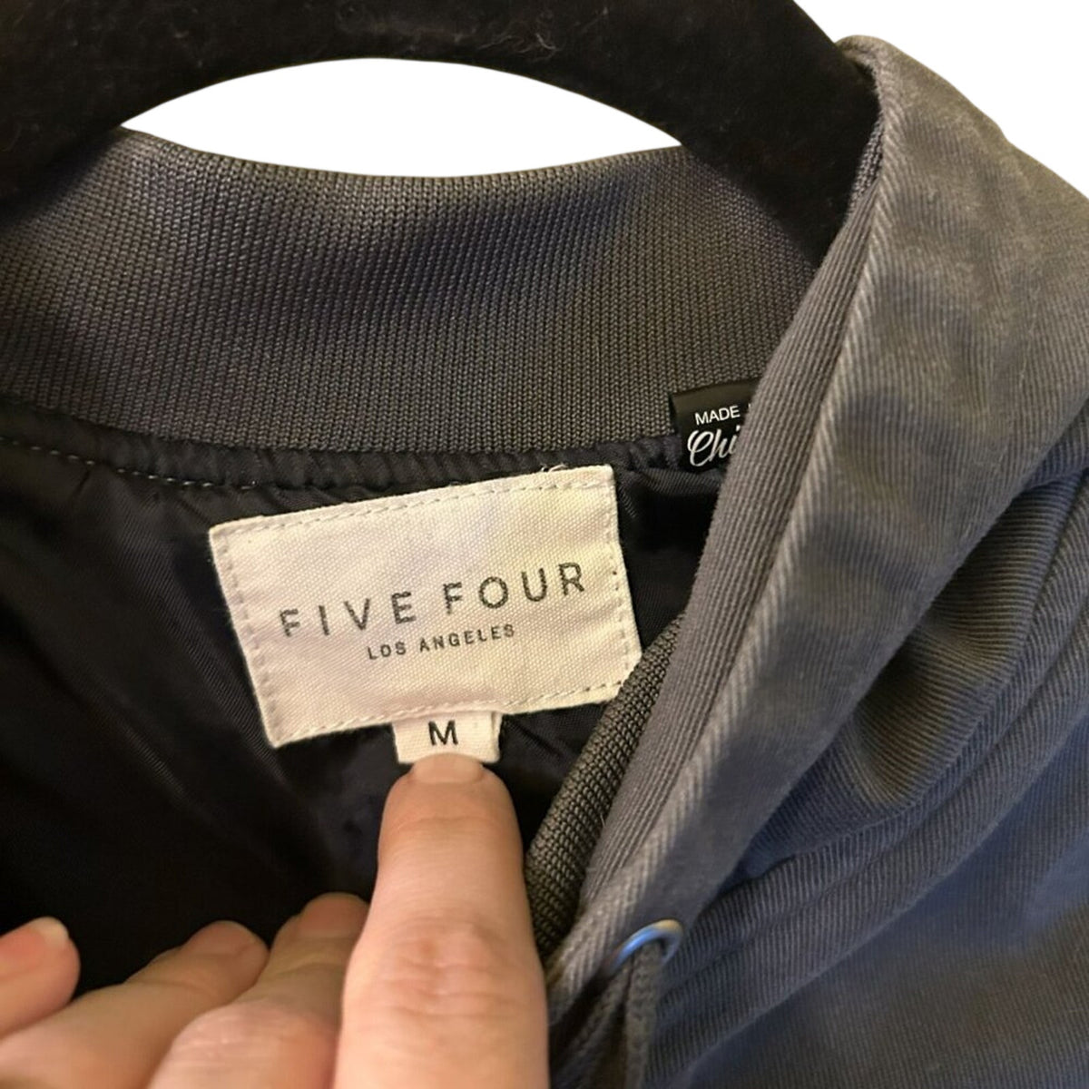 Five Four Los Angeles Canton Hooded Jacket Gray Canvas Utility Streetwear M