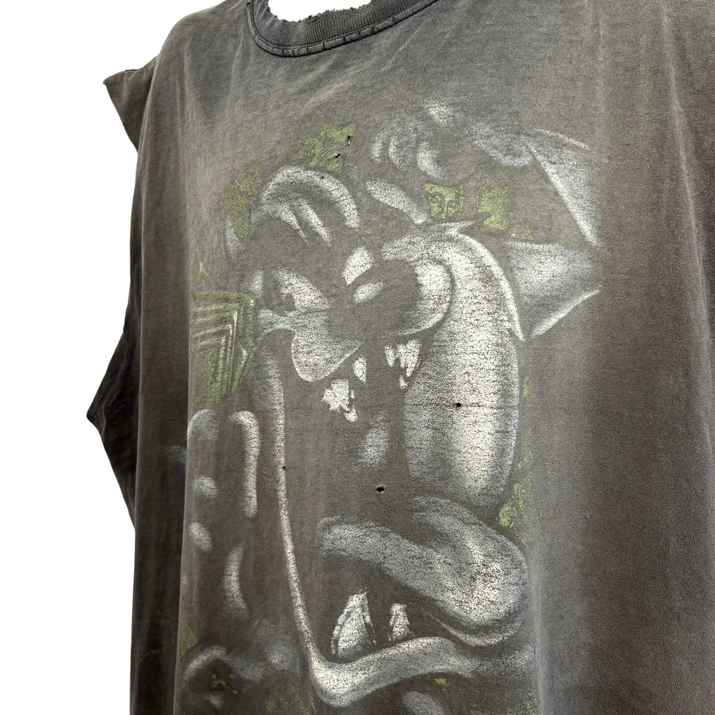 VTG Looney Tunes TAZ XL Tasmanian Devil Bling Teeth Cutoff Graphic T Shirt