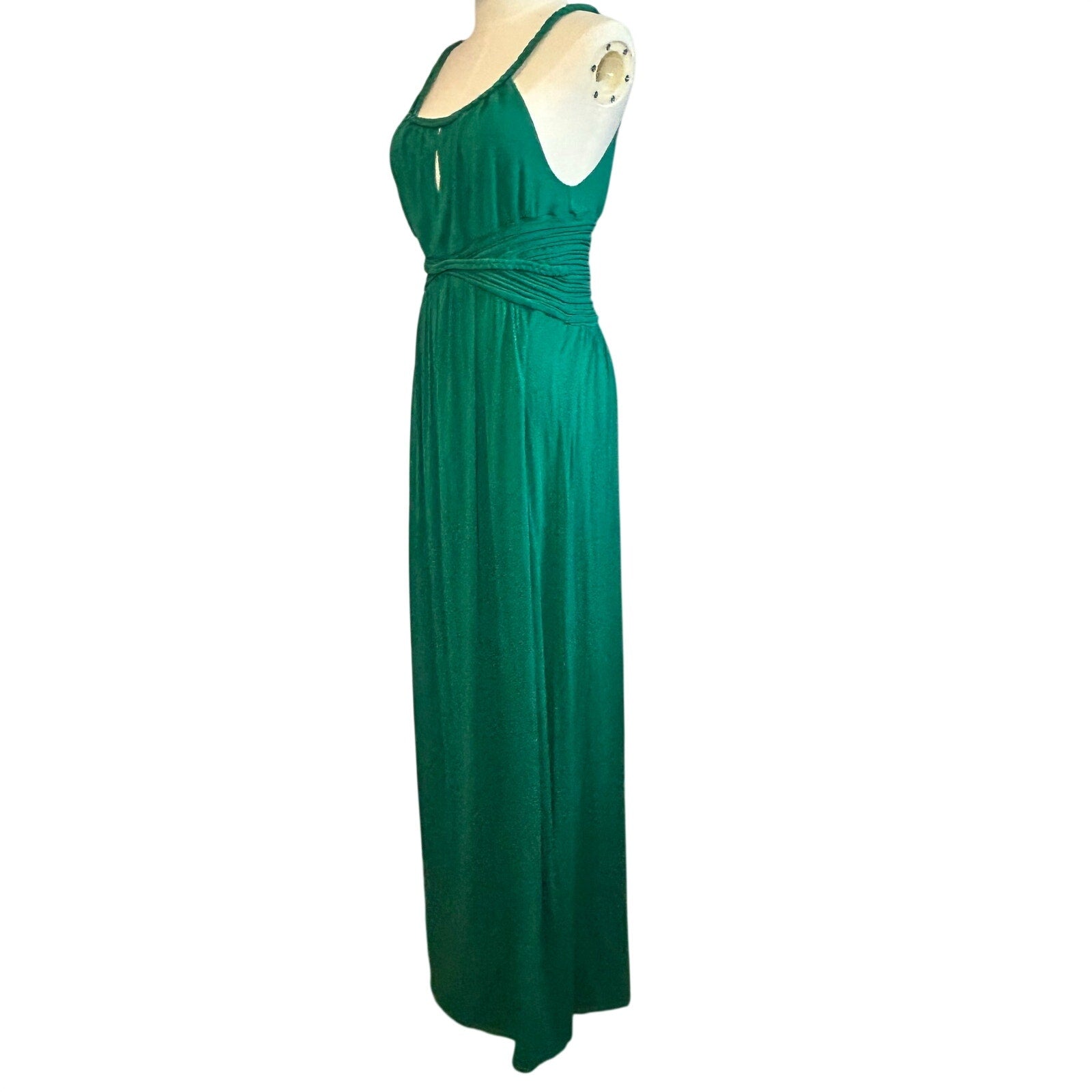 Max Studio Emerald Green Ruched Halter Maxi Dress Maternity Photoshoot Fair Luxe