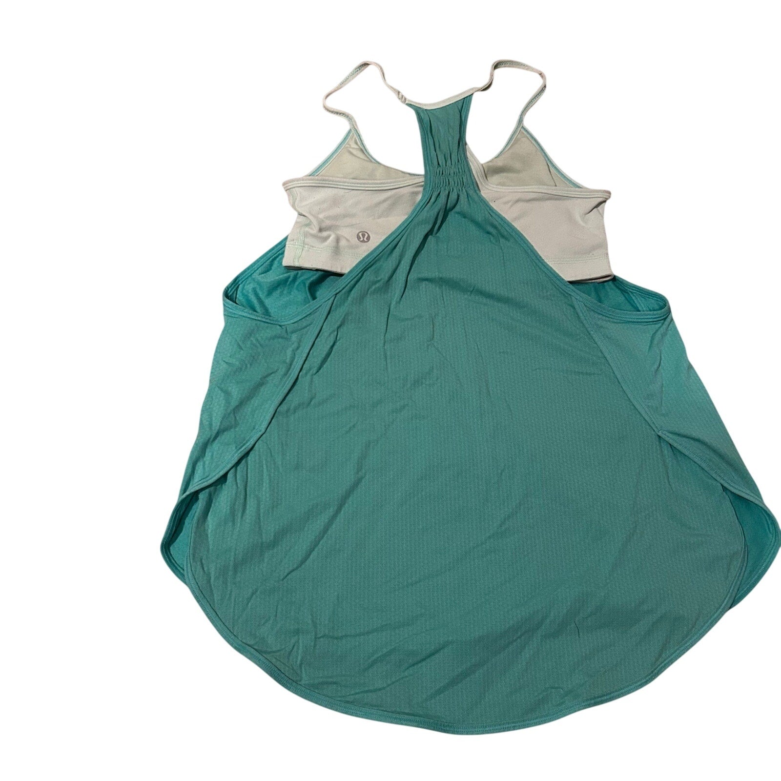 Lululemon No Limit Tank Teal Mint Green Size 4 Built In Bra 2-in-1 Clean Girl
